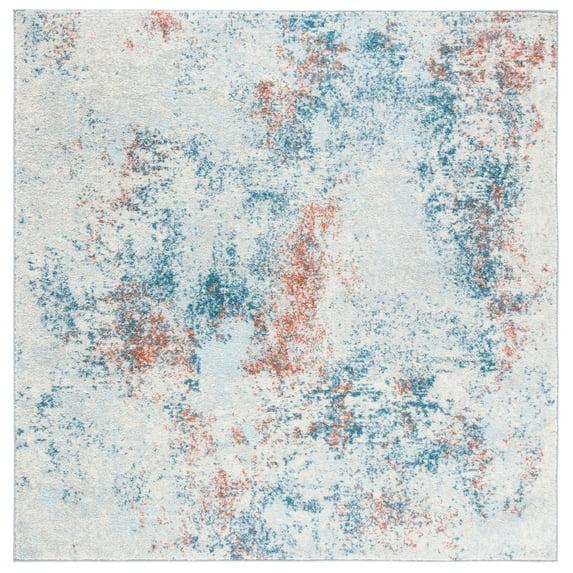 Tulum TUL209 Power Loomed Indoor Area Rug - Light Blue/Ivory - 6'7"x6'7" - Safavieh