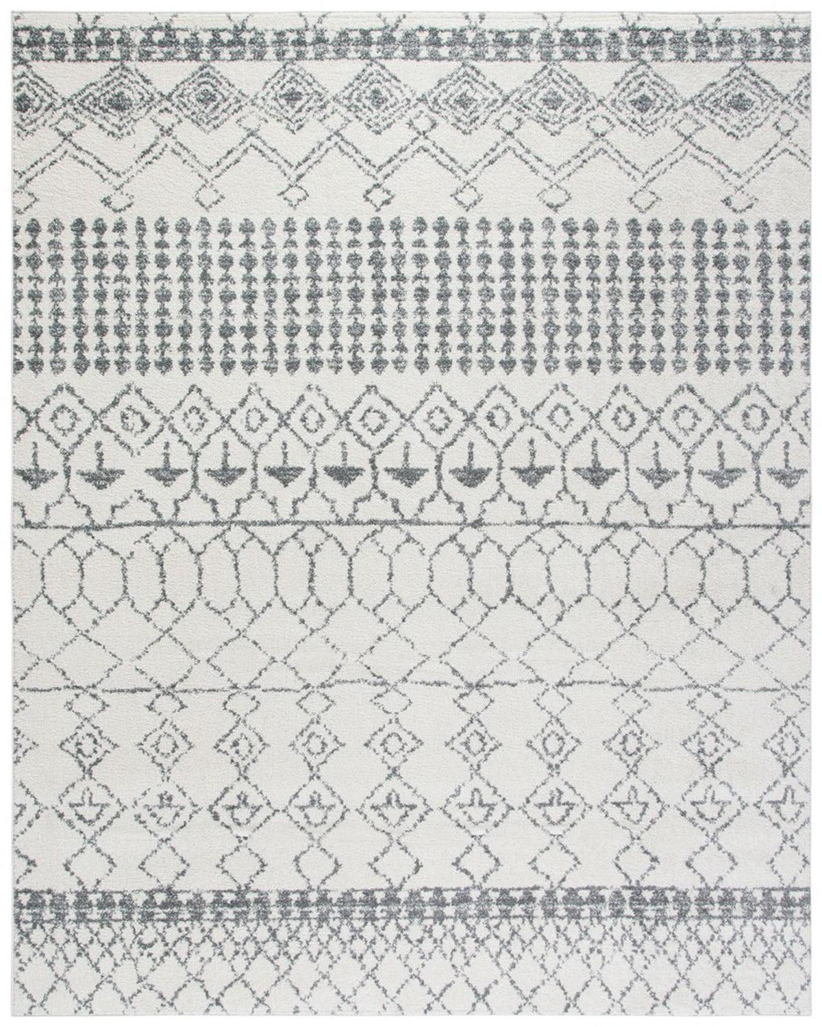 SAFAVIEH Tulum Coriander Moroccan Geometric Area Rug, 10' x 13', Ivory/Grey