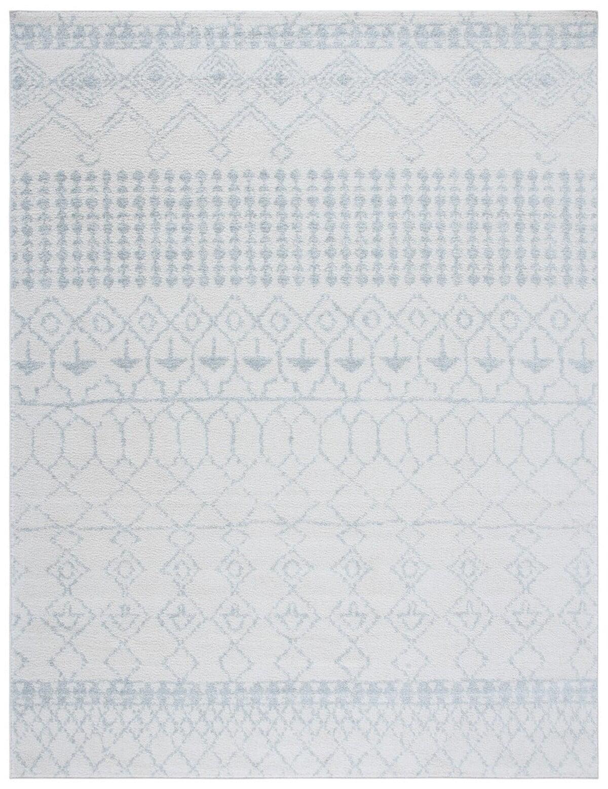 SAFAVIEH Tulum Coriander Moroccan Geometric Area Rug, 9' x 12', Ivory/Light Grey