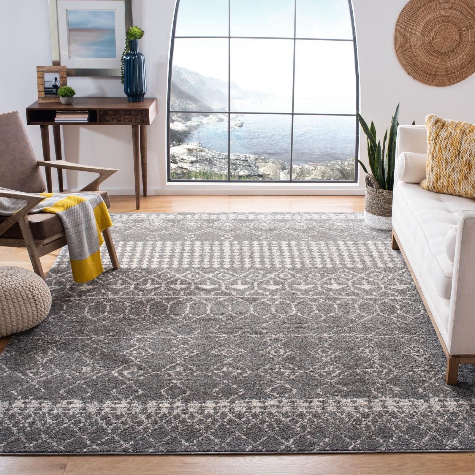 Tulum TUL229 Power Loomed Area Rug - Grey/Ivory - 6'7"x6'7" - Safavieh.