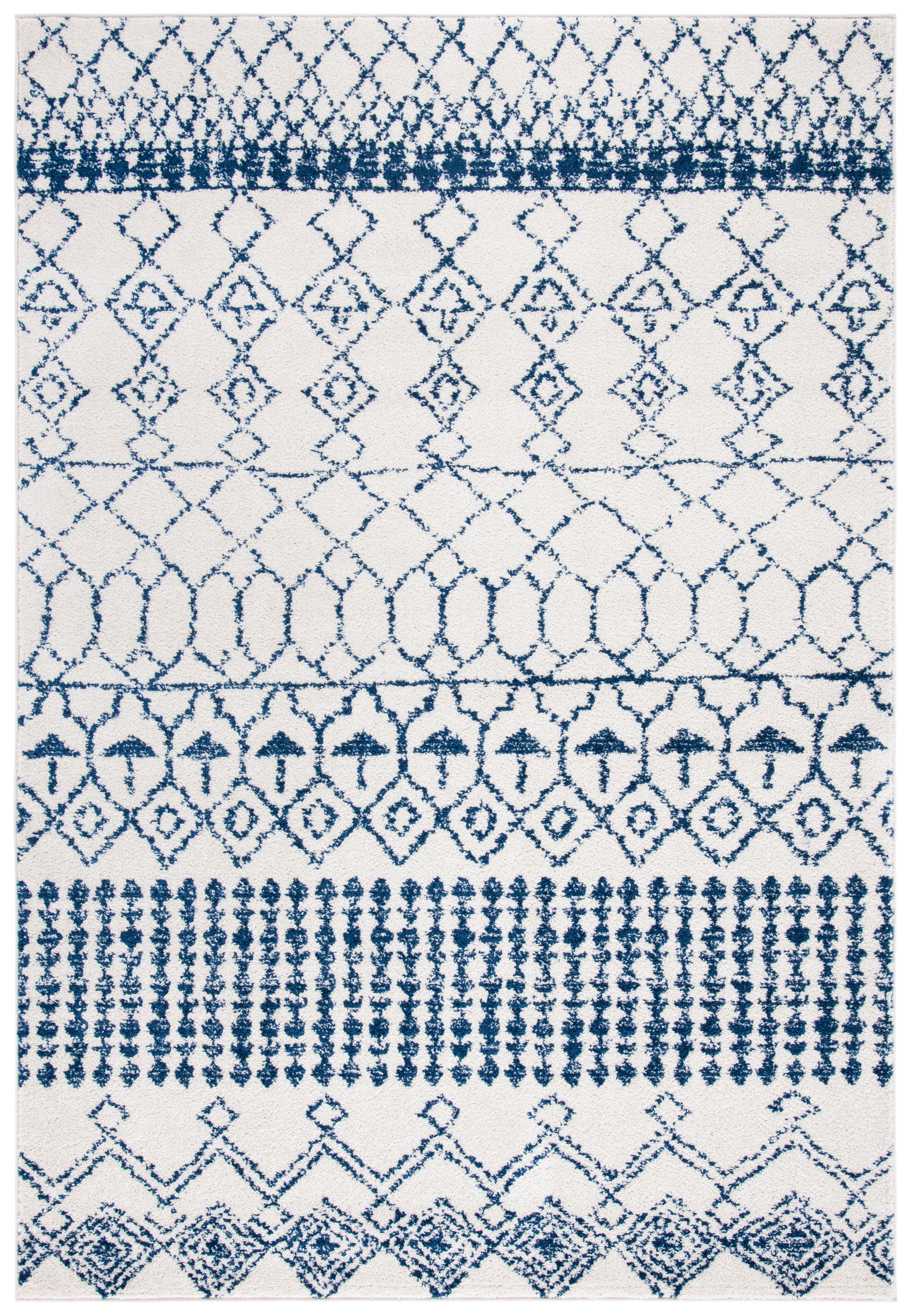 Tulum TUL229 Power Loomed Area Rug - Ivory/Navy - 6'x9' - Safavieh.