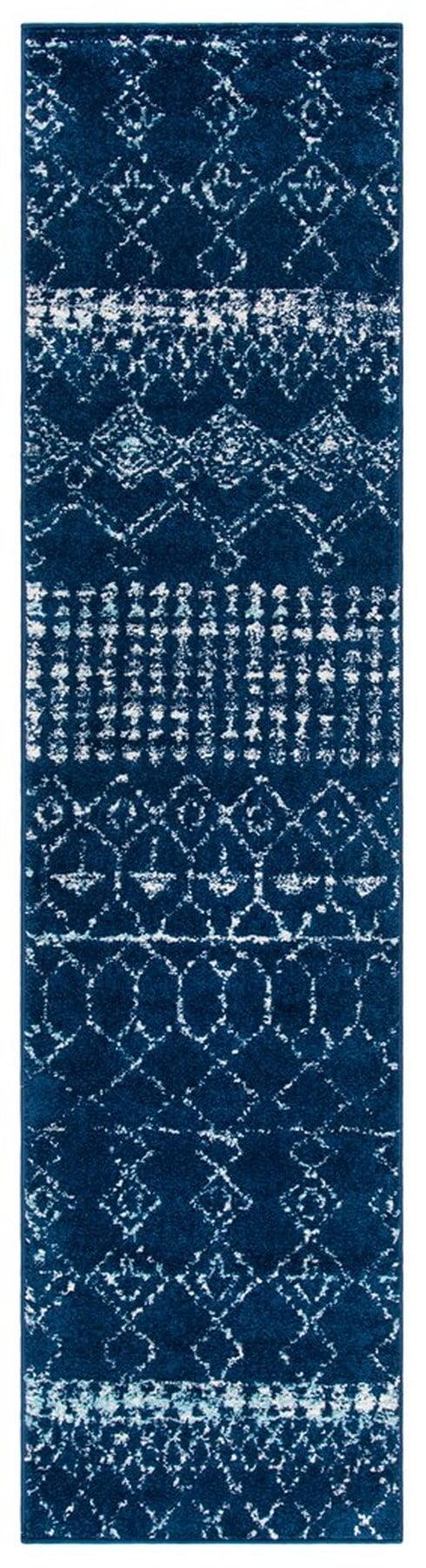 Tulum TUL229 Power Loomed Runner Rug - Navy/Ivory - 2'x11' - Safavieh.
