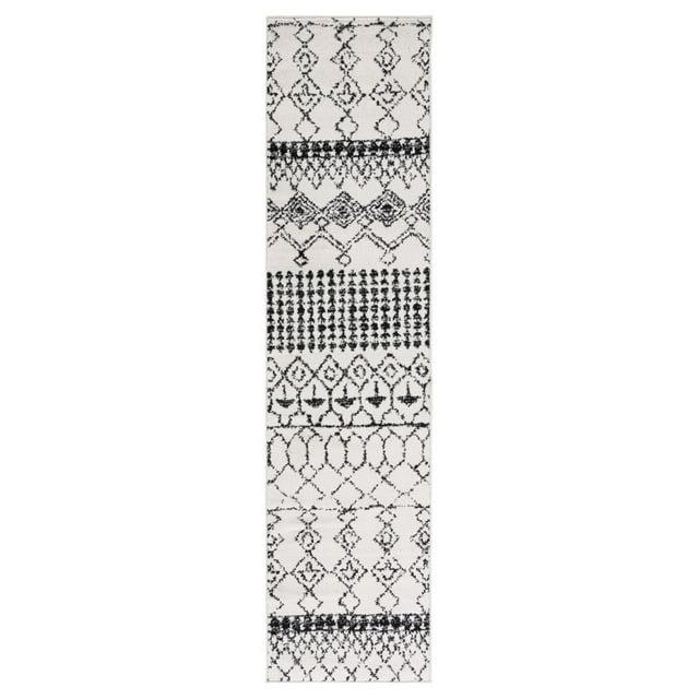 Tulum TUL229 Power Loomed Runner Rug - Ivory/Black - 2'x9' - Safavieh.