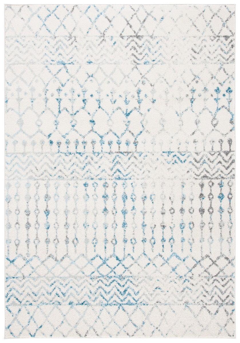 SAFAVIEH Tulum Glen Moroccan Geometric Area Rug, 12' x 15', Ivory/Turquoise