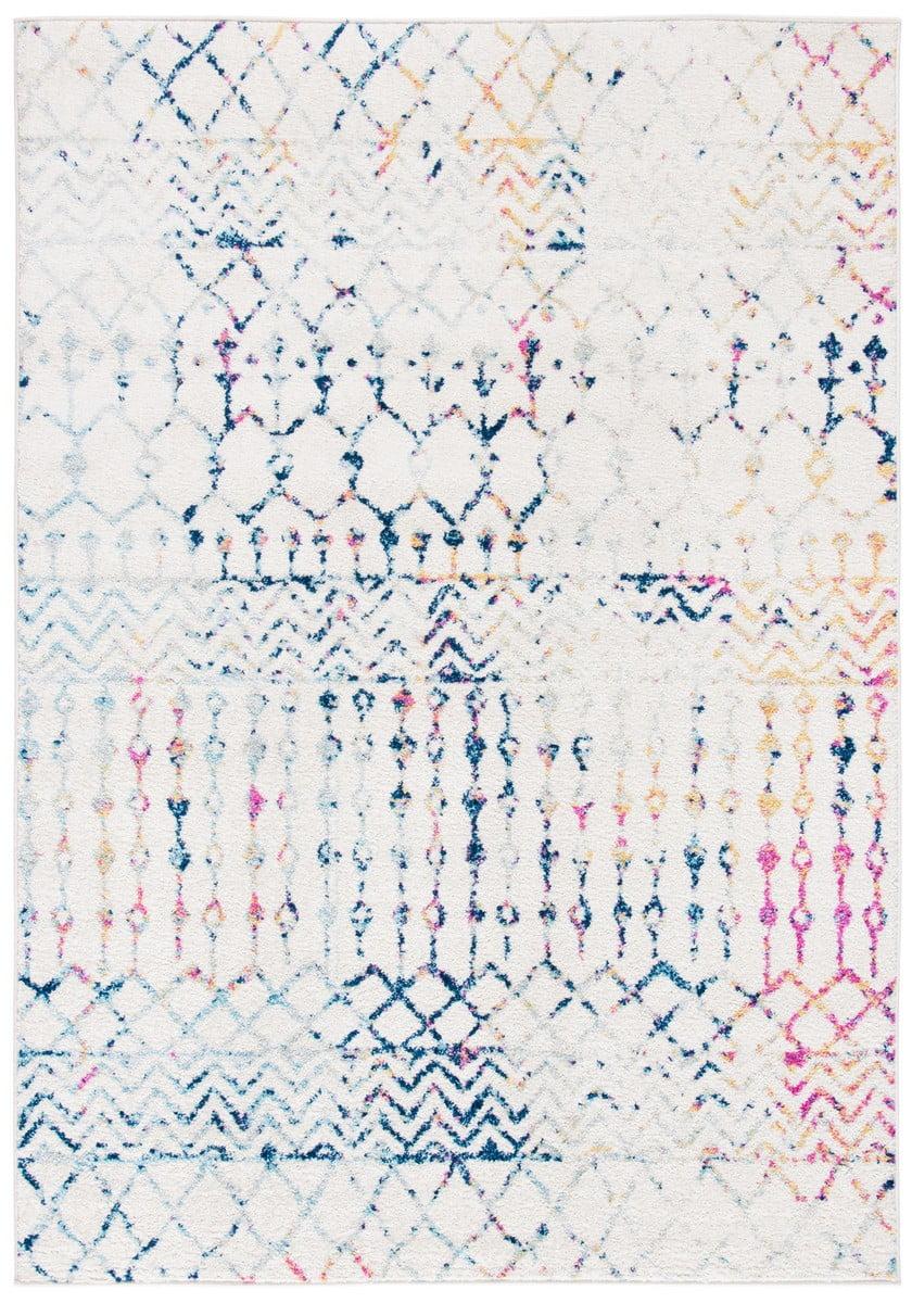 SAFAVIEH Tulum Glen Moroccan Geometric Area Rug, 2' x 3', Ivory/Blue