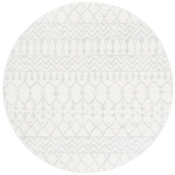 Tulum TUL270 Power Loomed Area Rug - Ivory/Light Grey - 3' round - Safavieh.