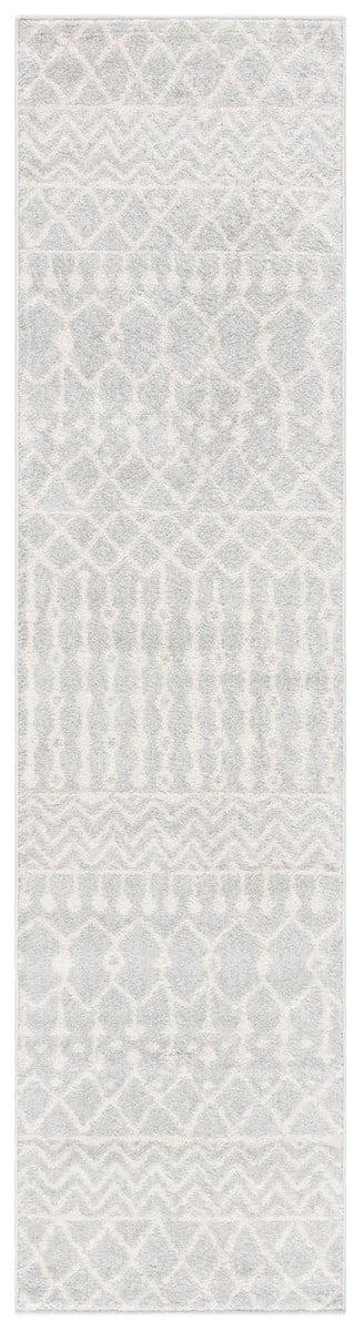 Reversible Easy-Care Synthetic Area Rug in Light Grey - 2' x 5'