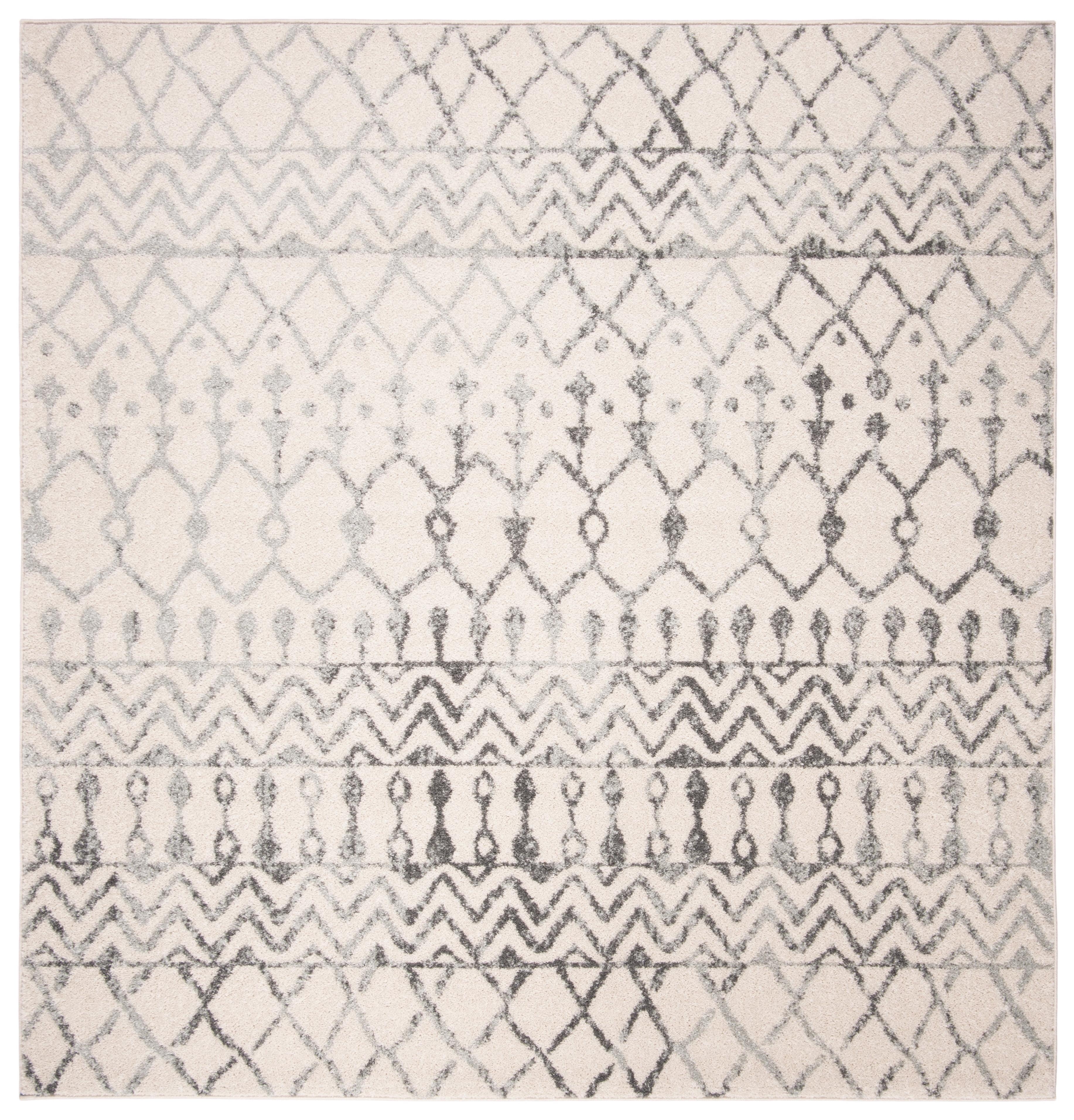 Tulum TUL270 Power Loomed Area Rug - Ivory/Grey - 3'x3' - Safavieh.