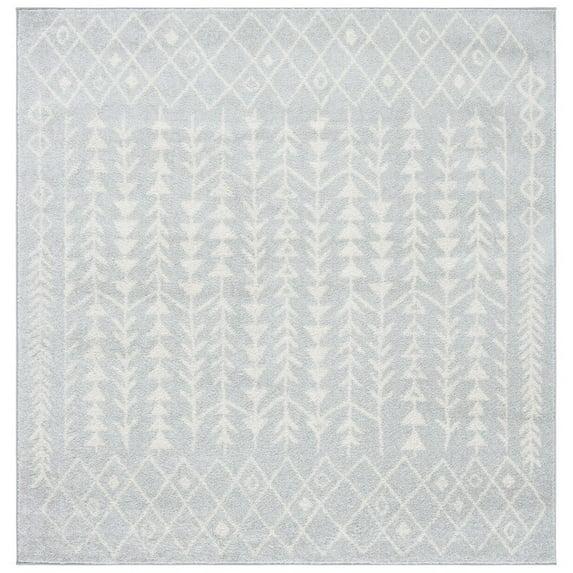 Tulum TUL270 Power Loomed Area Rug - Light Grey/Ivory - 6'7"x6'7" - Safavieh.