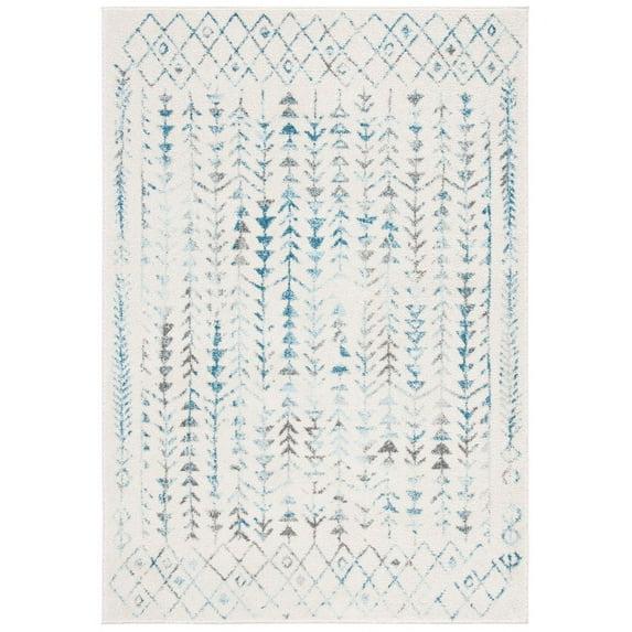 Tulum TUL262 Power Loomed Area Rug - Ivory/Turquoise - 6'x9' - Safavieh.