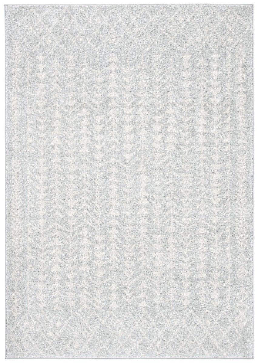 Reversible Light Grey/Ivory Synthetic 6' x 9' Area Rug