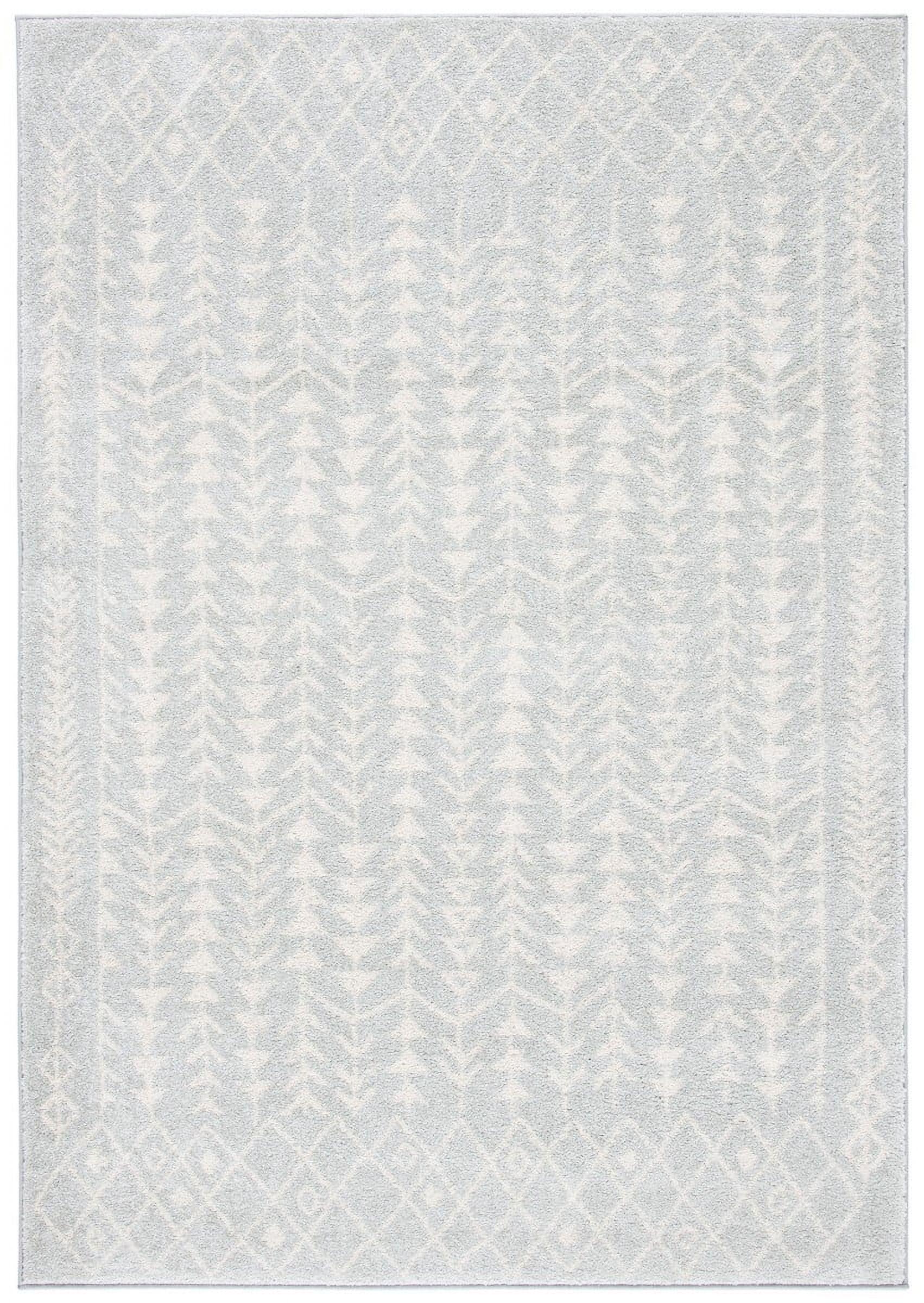SAFAVIEH Tulum Goddard Moroccan Geometric Area Rug, 9' x 12', Light Grey/Ivory