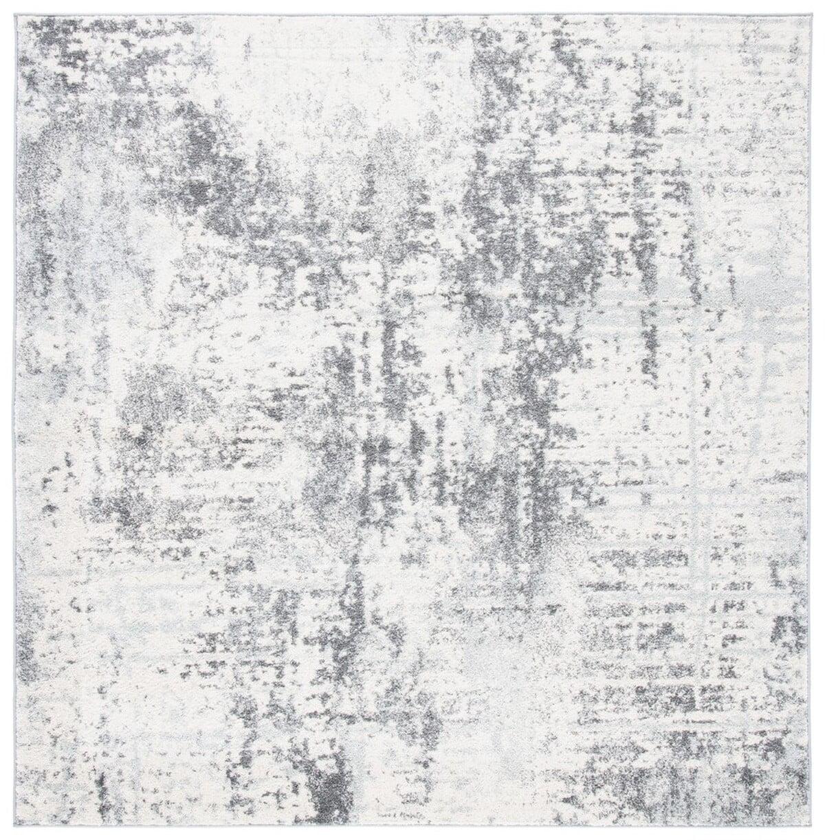 Tulum TUL232 Power Loomed Area Rug - Ivory/Charcoal - 6'7"x6'7" - Safavieh.