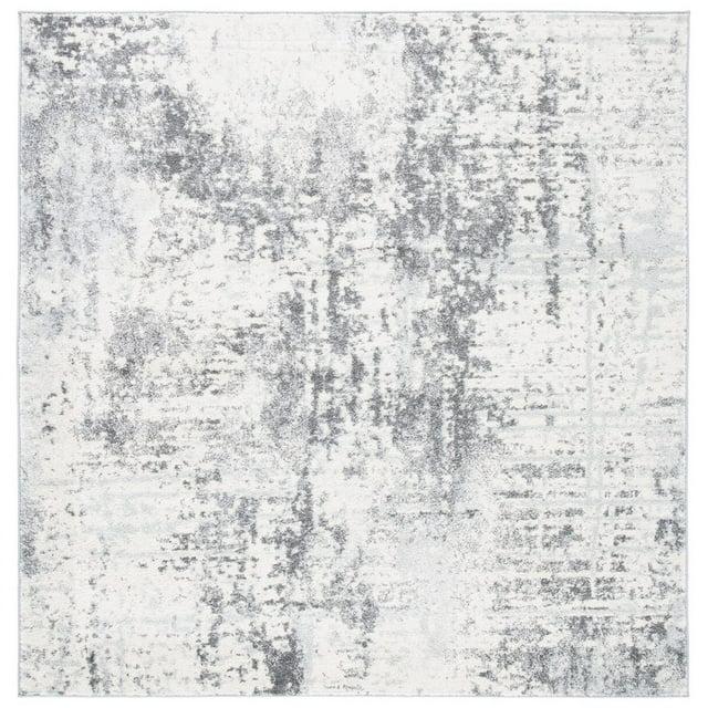 Tulum TUL232 Power Loomed Area Rug - Ivory/Charcoal - 6'7"x6'7" - Safavieh.