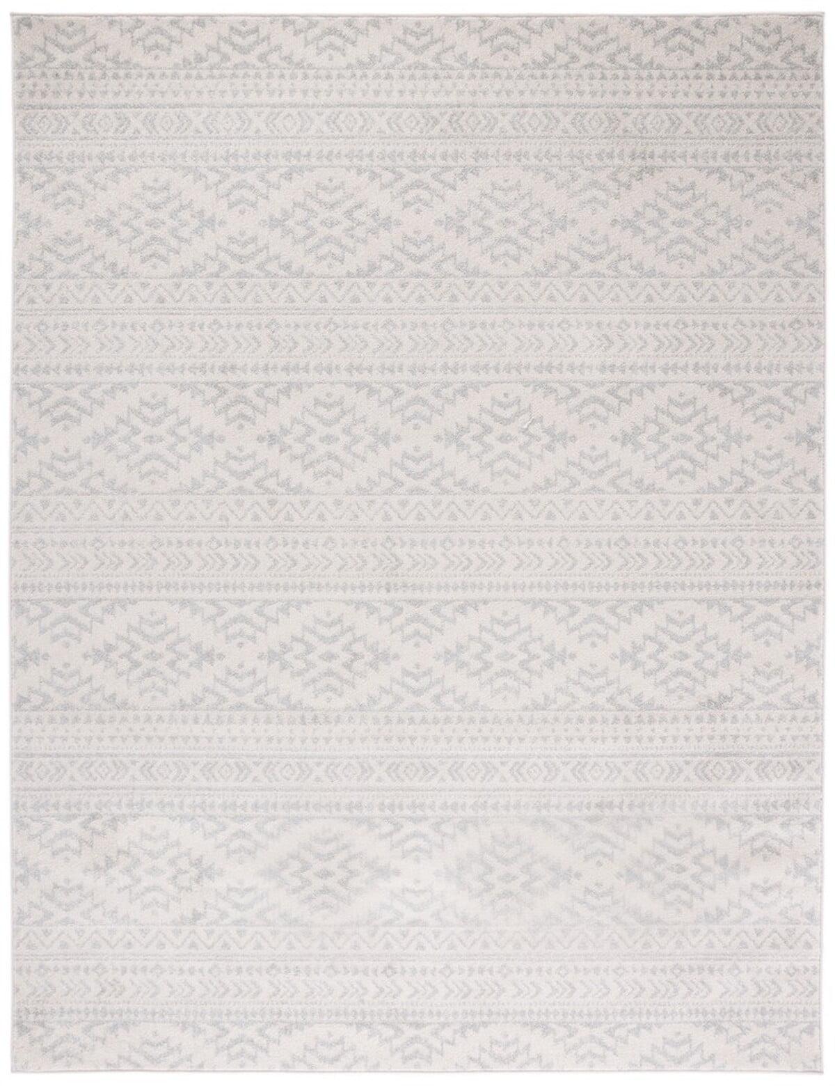 SAFAVIEH Tulum Lakisha Distressed Southwestern Area Rug, 10' x 13', Ivory/Light Grey