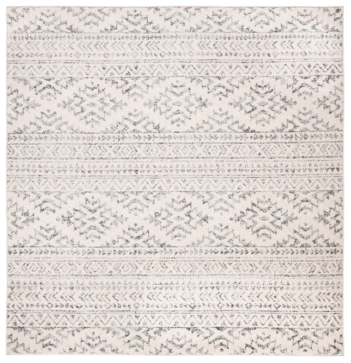 SAFAVIEH Tulum Lakisha Distressed Southwestern Area Rug, 11' x 11' Square, Ivory/Grey