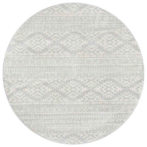 Tulum TUL272 Power Loomed Indoor Accent Rug - Light Grey/Ivory - 3' Round - Safavieh