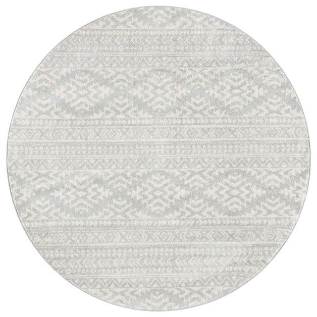 Tulum TUL272 Power Loomed Indoor Accent Rug - Light Grey/Ivory - 3' Round - Safavieh