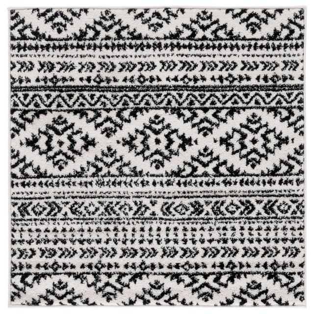 Tulum TUL272 Power Loomed Indoor Area Rug - Ivory/Black - 8'x8' - Safavieh