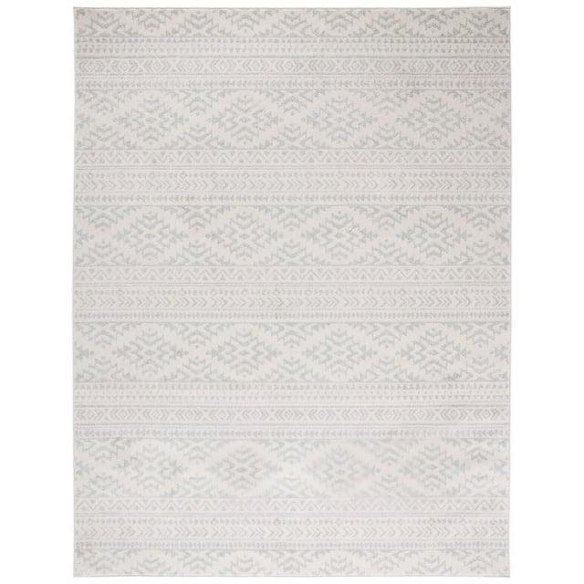 SAFAVIEH Tulum Lakisha Distressed Southwestern Area Rug, 9' x 12', Ivory/Light Grey