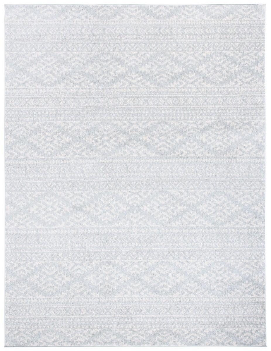 SAFAVIEH Tulum Lakisha Distressed Southwestern Area Rug, 9' x 12', Light Grey/Ivory