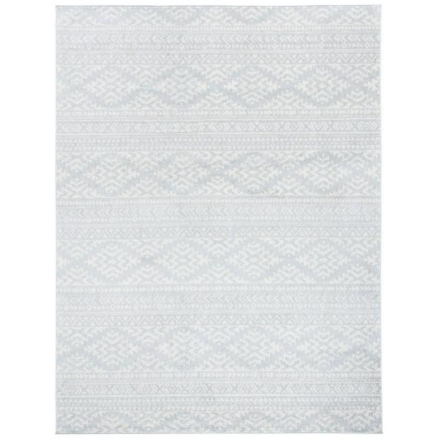 SAFAVIEH Tulum Lakisha Distressed Southwestern Area Rug, 9' x 12', Light Grey/Ivory