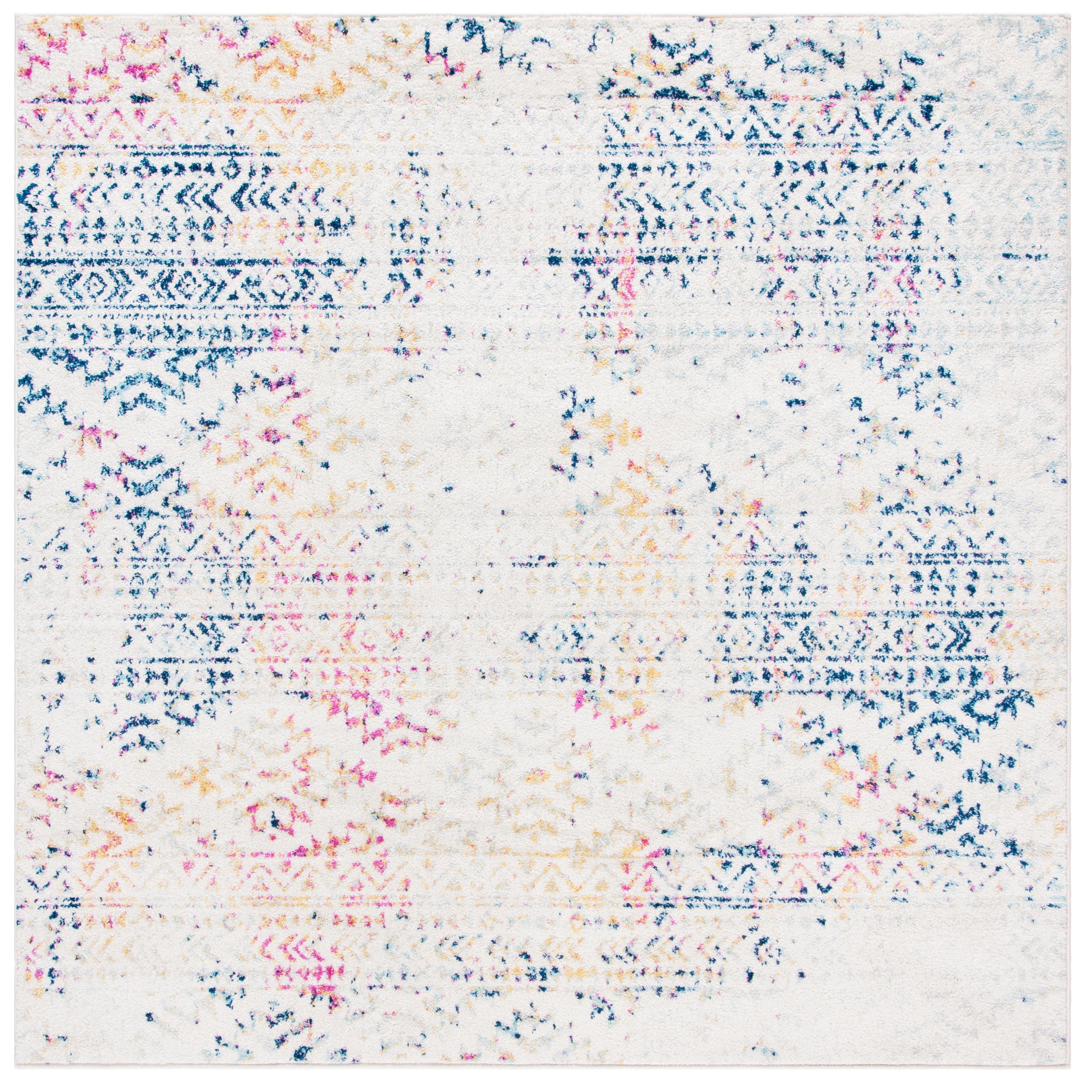 SAFAVIEH Tulum Lakisha Oriental Area Rug, Ivory/Blue, 11' x 11' Square