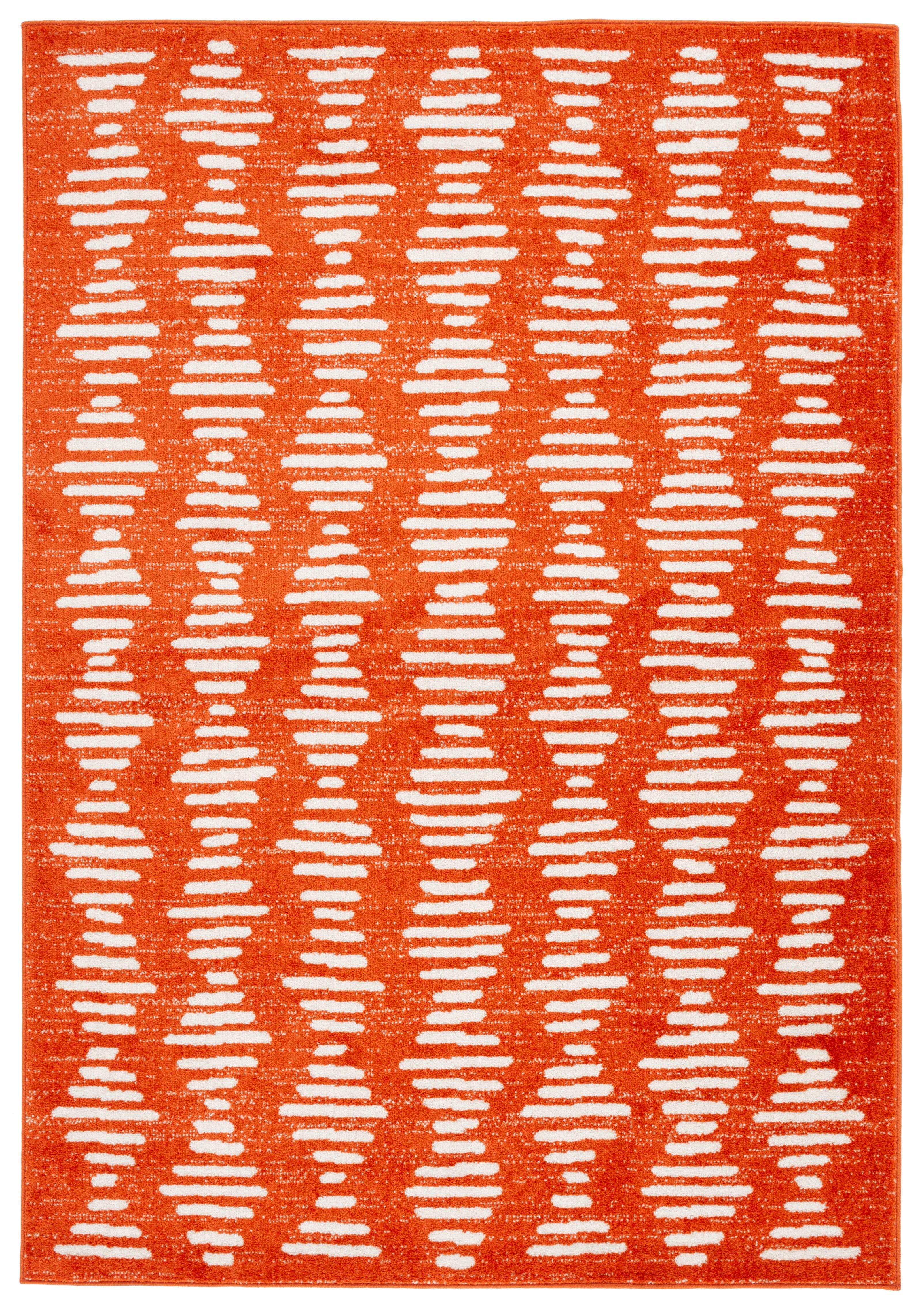 SAFAVIEH Tulum Lancaster Geometric Striped Area Rug, Rust/Ivory, 8' x 10'