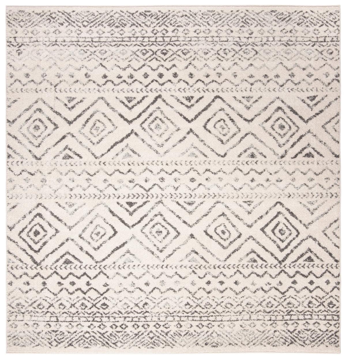 SAFAVIEH Tulum Merletta Moroccan Geometric Area Rug, 10' x 10' Square, Ivory/Grey