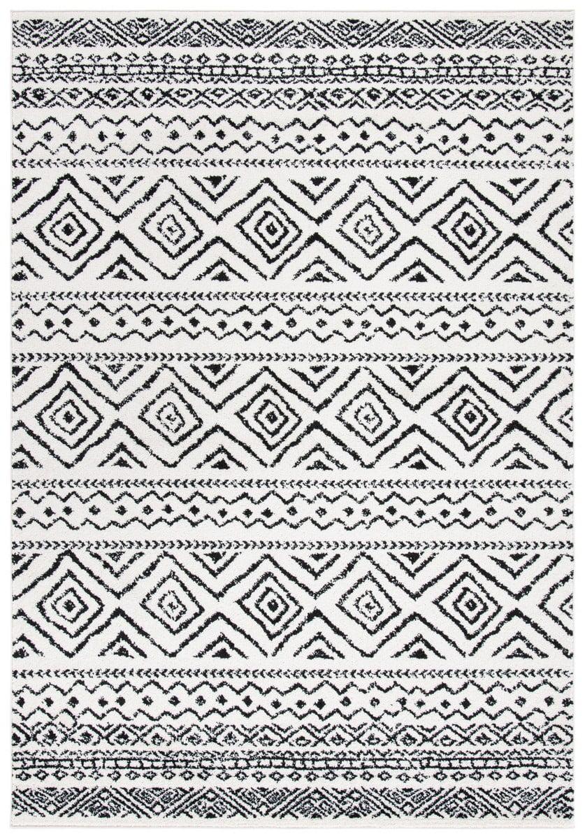 SAFAVIEH Tulum Merletta Moroccan Geometric Area Rug, 12' x 15', Ivory/Black