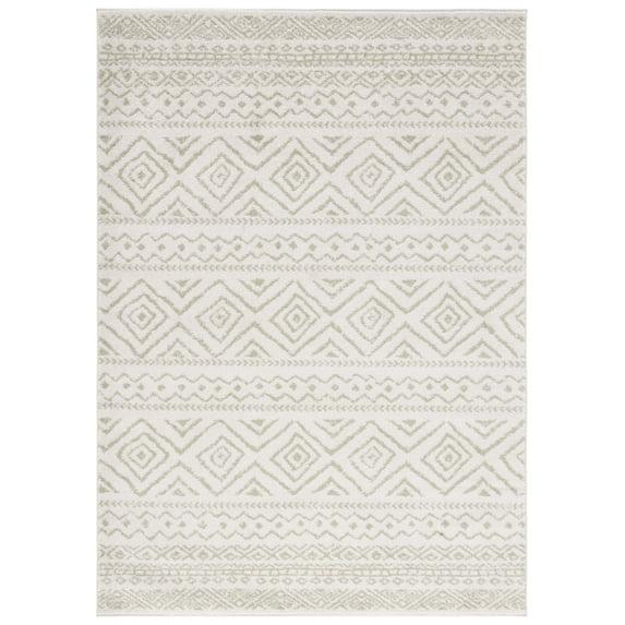 SAFAVIEH Tulum Merletta Oriental Area Rug, Ivory/Sage, 9' x 12'