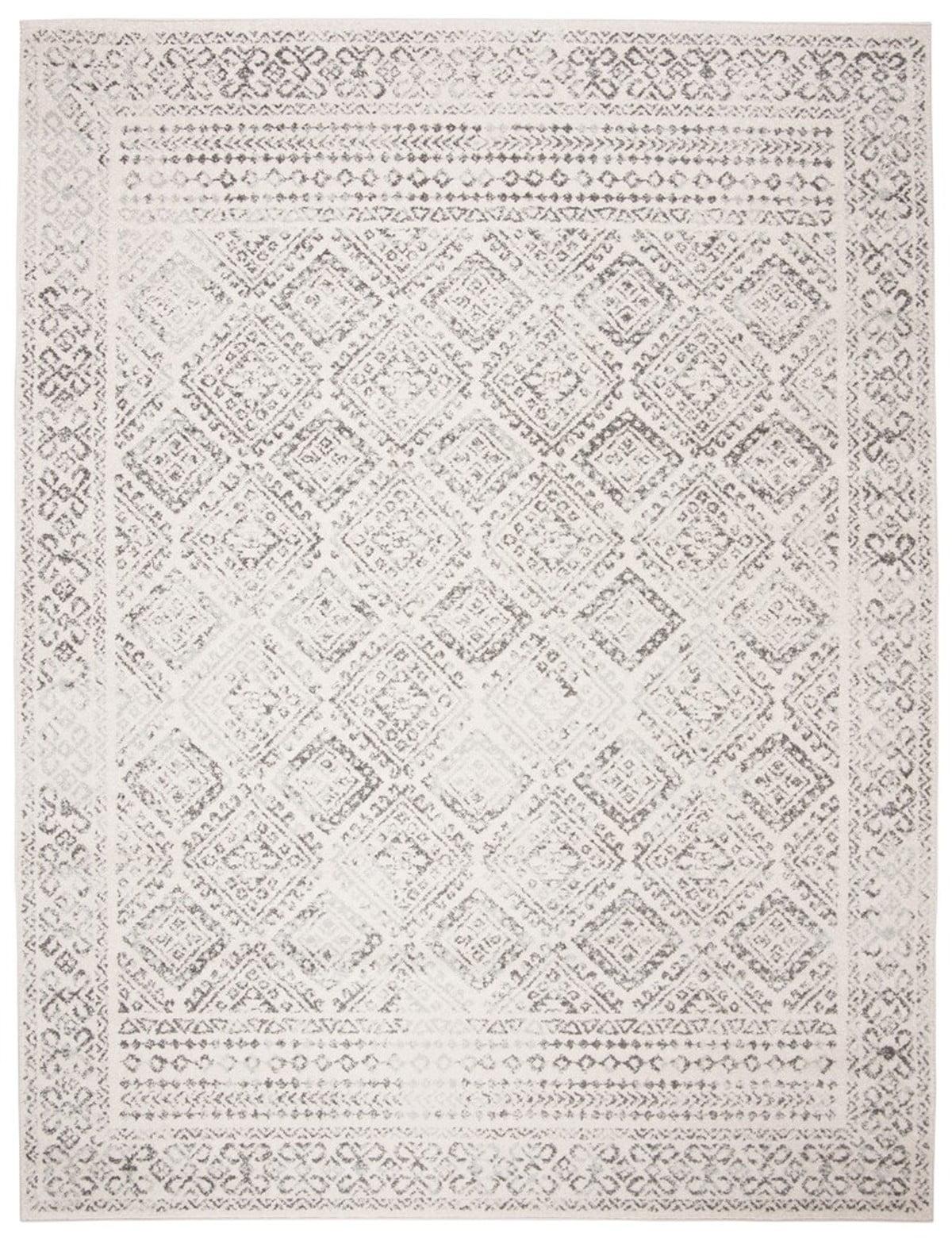 SAFAVIEH Tulum Ophelia Bordered Geometric Area Rug, 12' x 15', Ivory/Grey