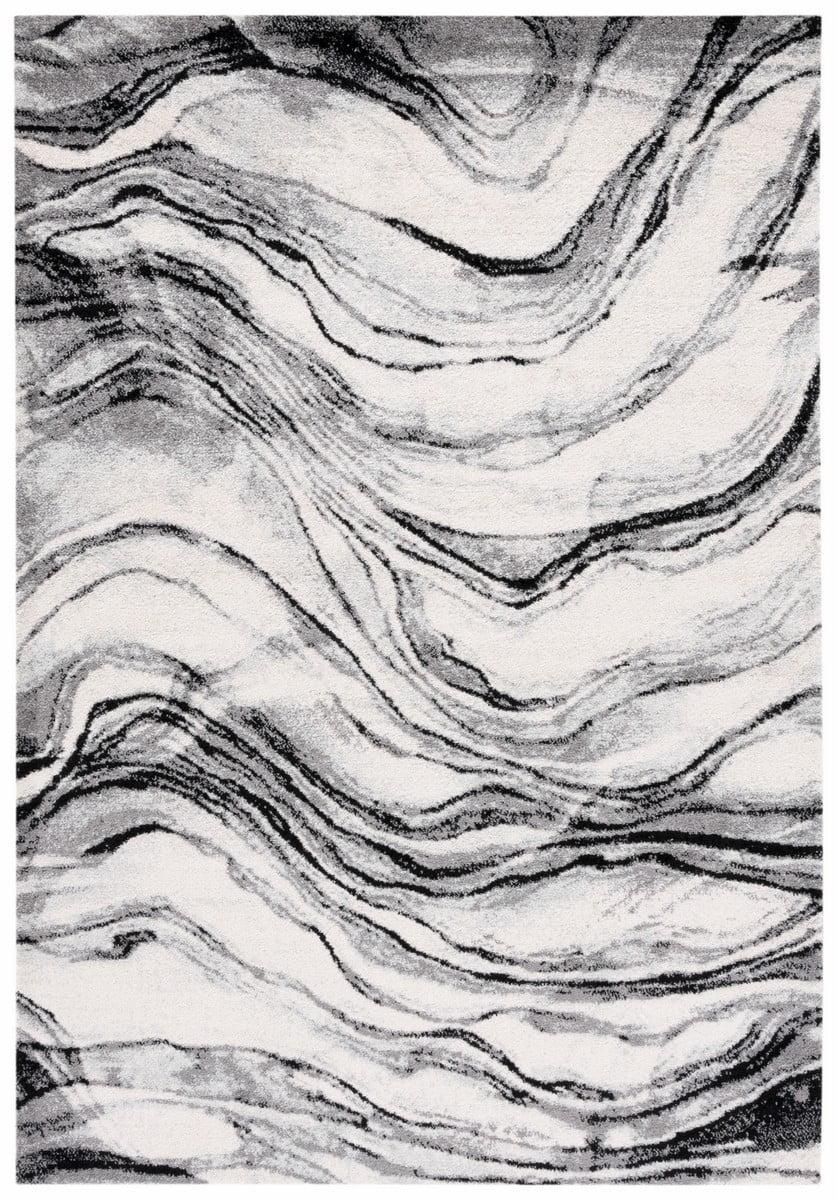 Tulum TUL275 Power Loomed Area Rug - Ivory/Black - 8'x10' - Safavieh.