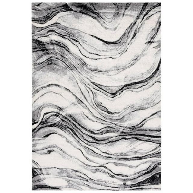 Tulum TUL275 Power Loomed Area Rug - Ivory/Black - 8'x10' - Safavieh.