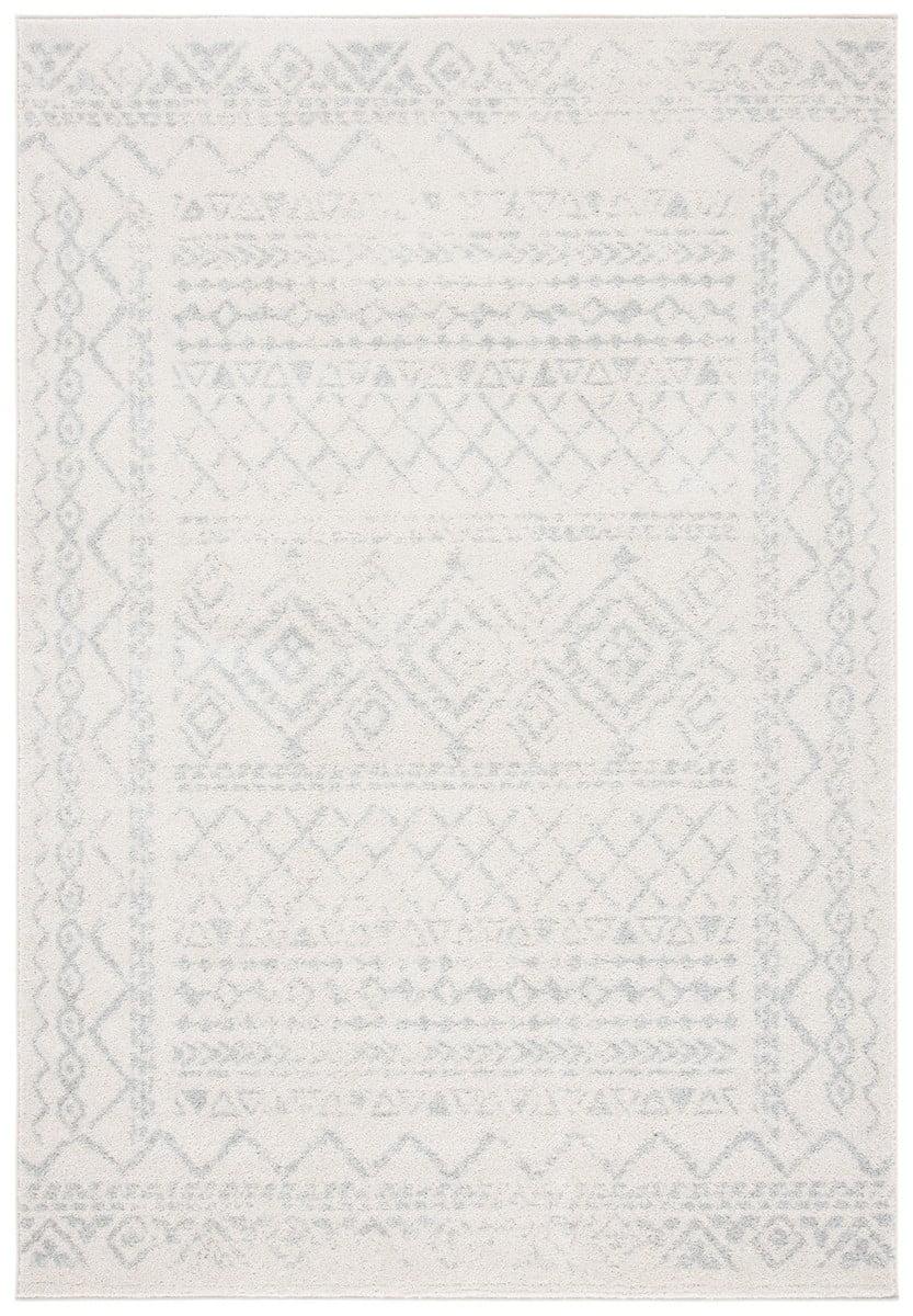 Gray Geometric 6' x 9' Hand-Knotted Synthetic Area Rug