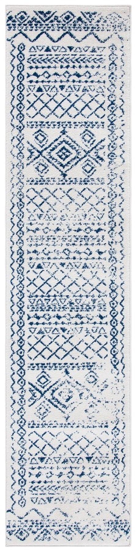 Tulum TUL268 Power Loomed Runner Rug - Ivory/Navy - 2'x7' - Safavieh.