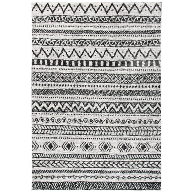 Tunisia TUN735 Power Loomed Area Rug - Ivory/Black - 4'x6' - Safavieh.