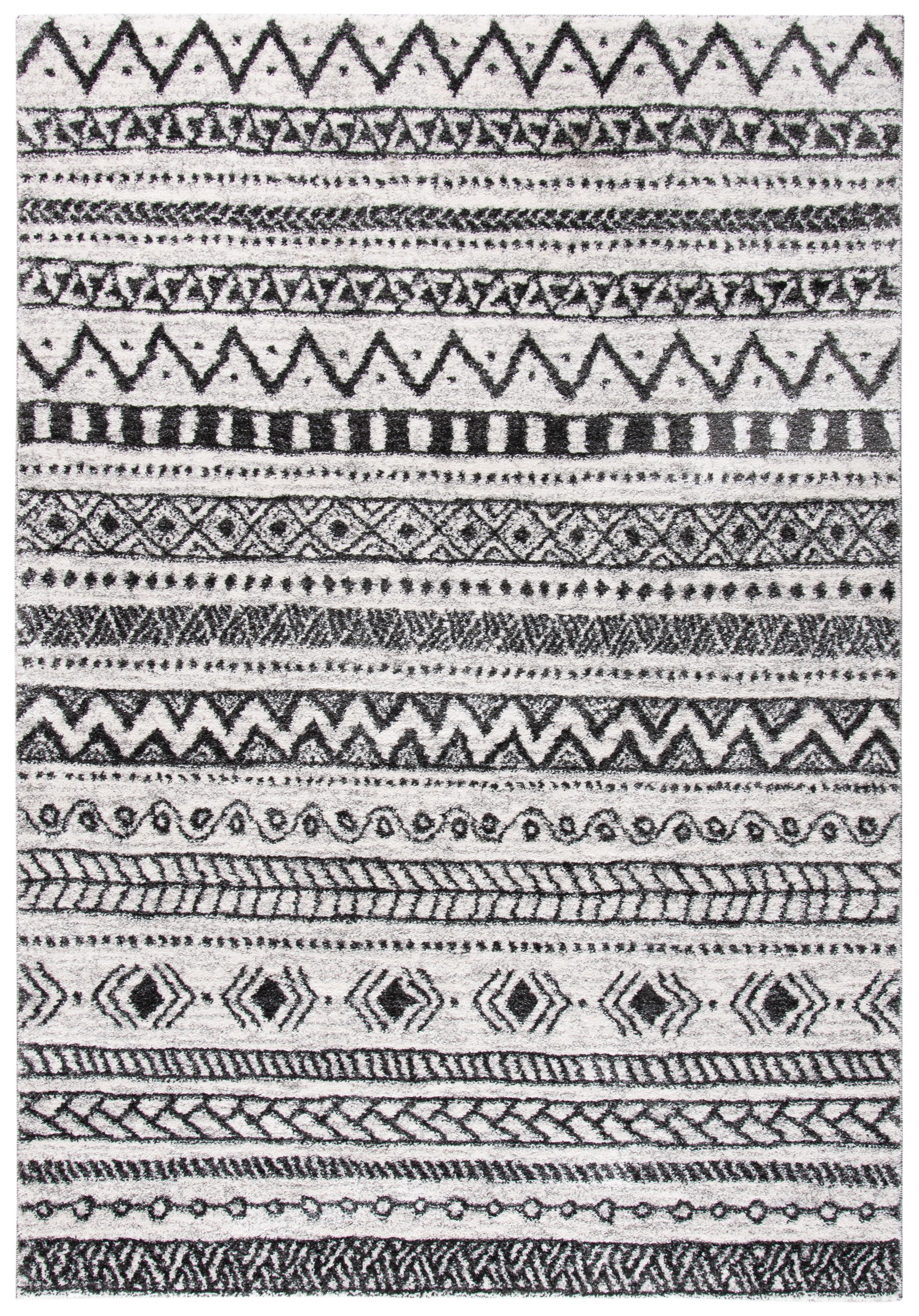 Tunisia TUN735 Power Loomed Area Rug - Ivory/Black - 8'x10' - Safavieh.