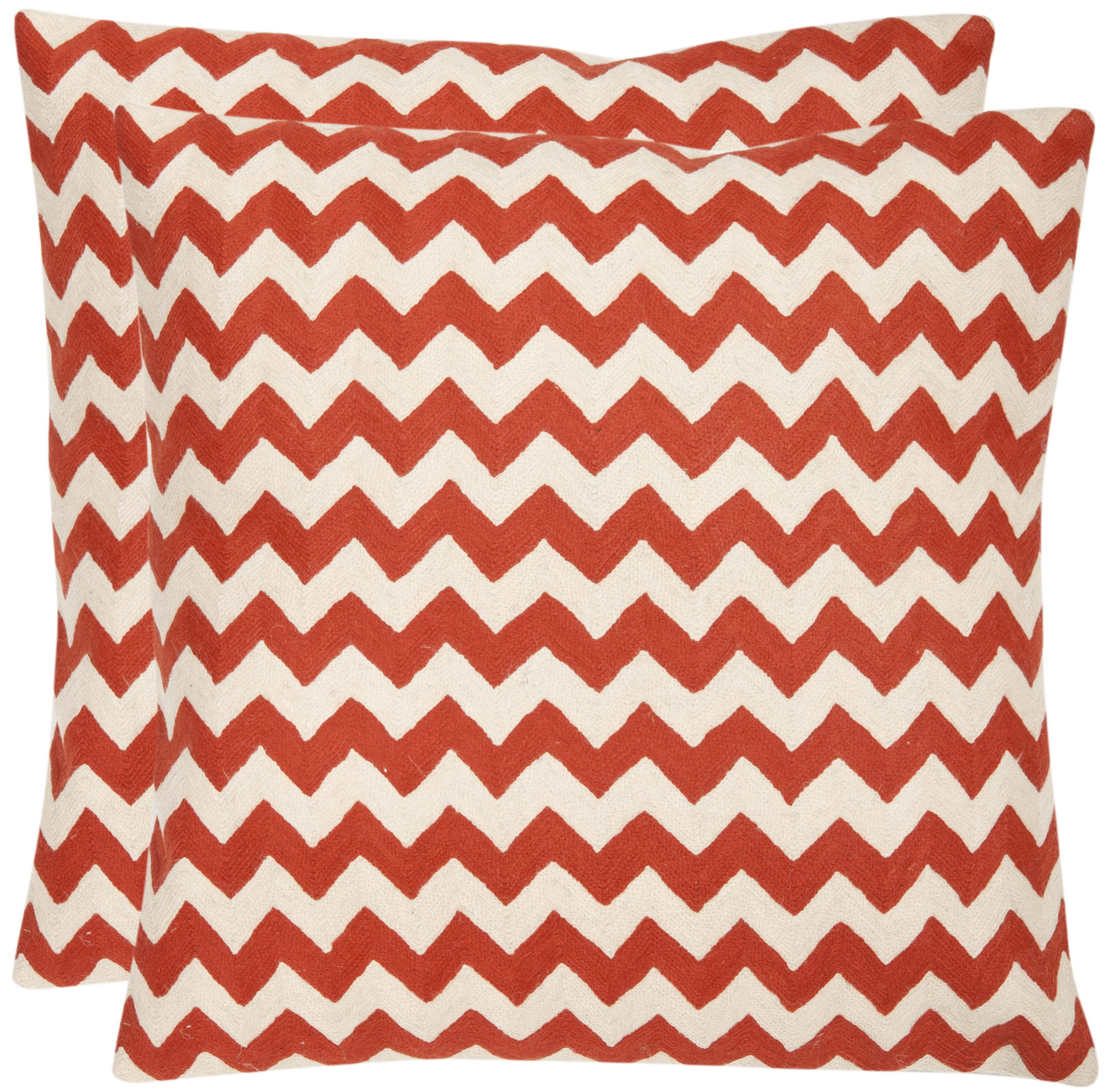 Safavieh Embroidered Canvas Reversible Throw Pillow (Set of 2)