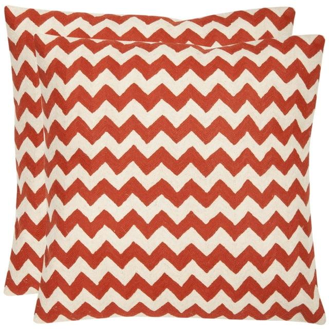 Safavieh Embroidered Canvas Reversible Throw Pillow (Set of 2)