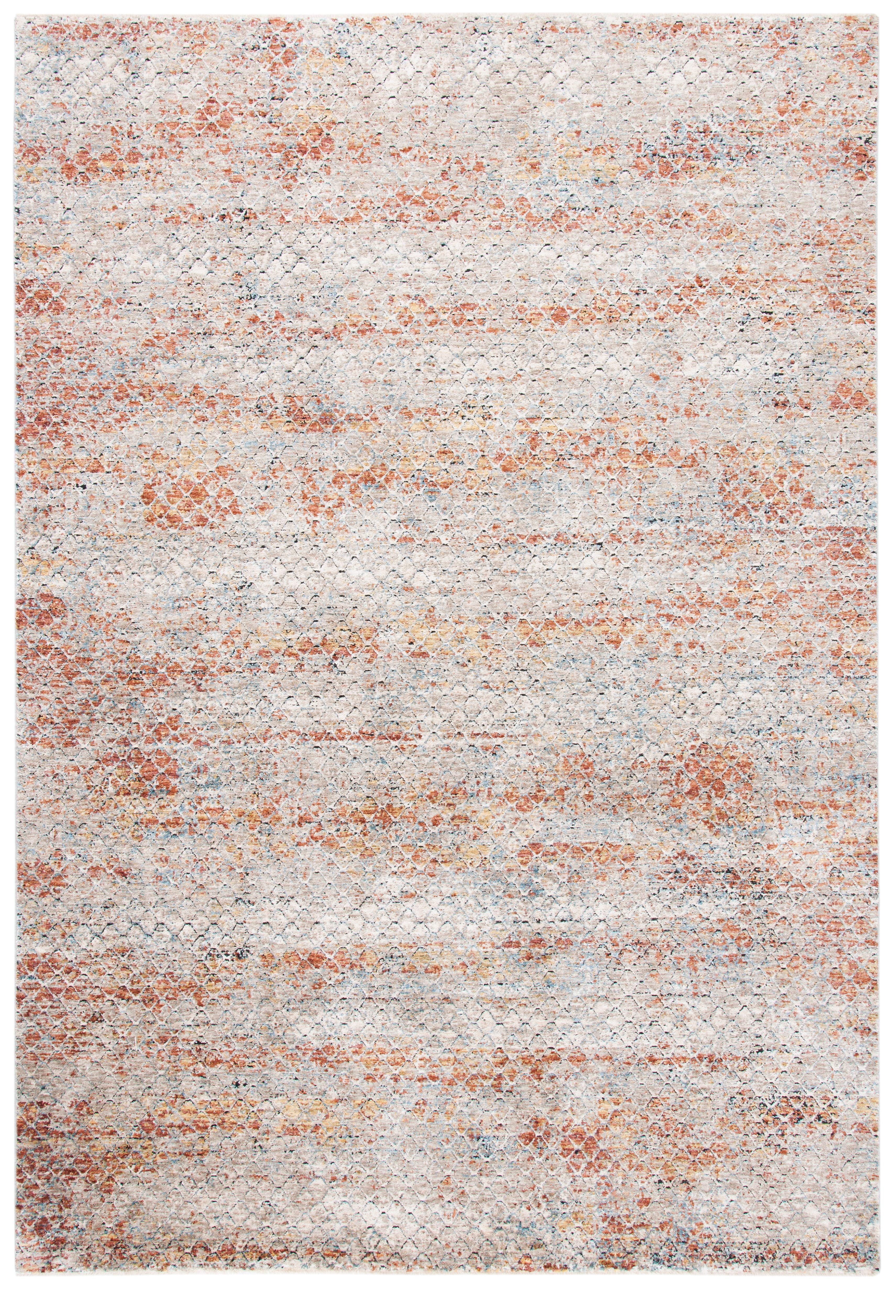 Valencia VAL517 Power Loomed Area Rug - Beige/Rust - 4'x6'2" - Safavieh.