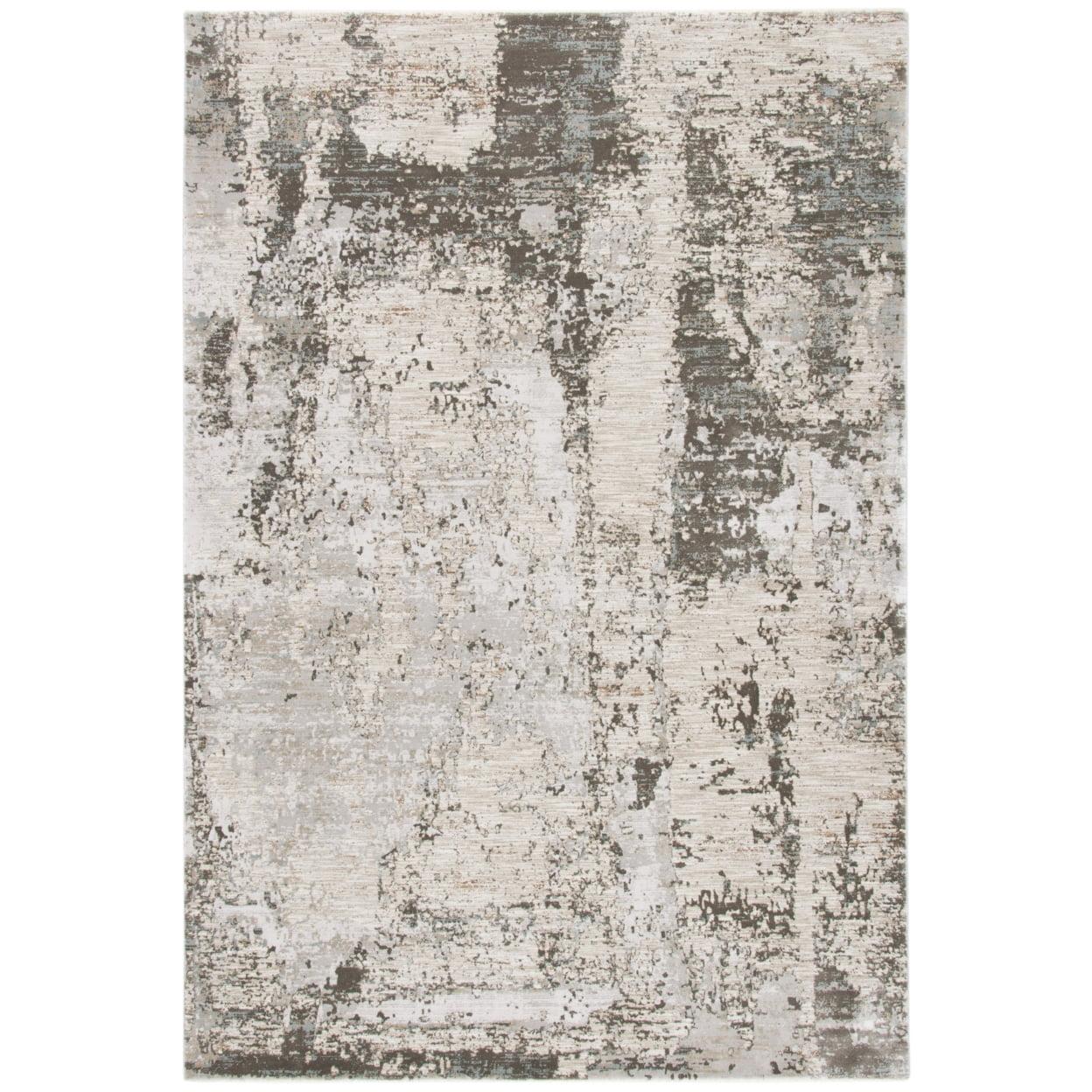 Gray 8' x 10' Synthetic Easy Care Area Rug