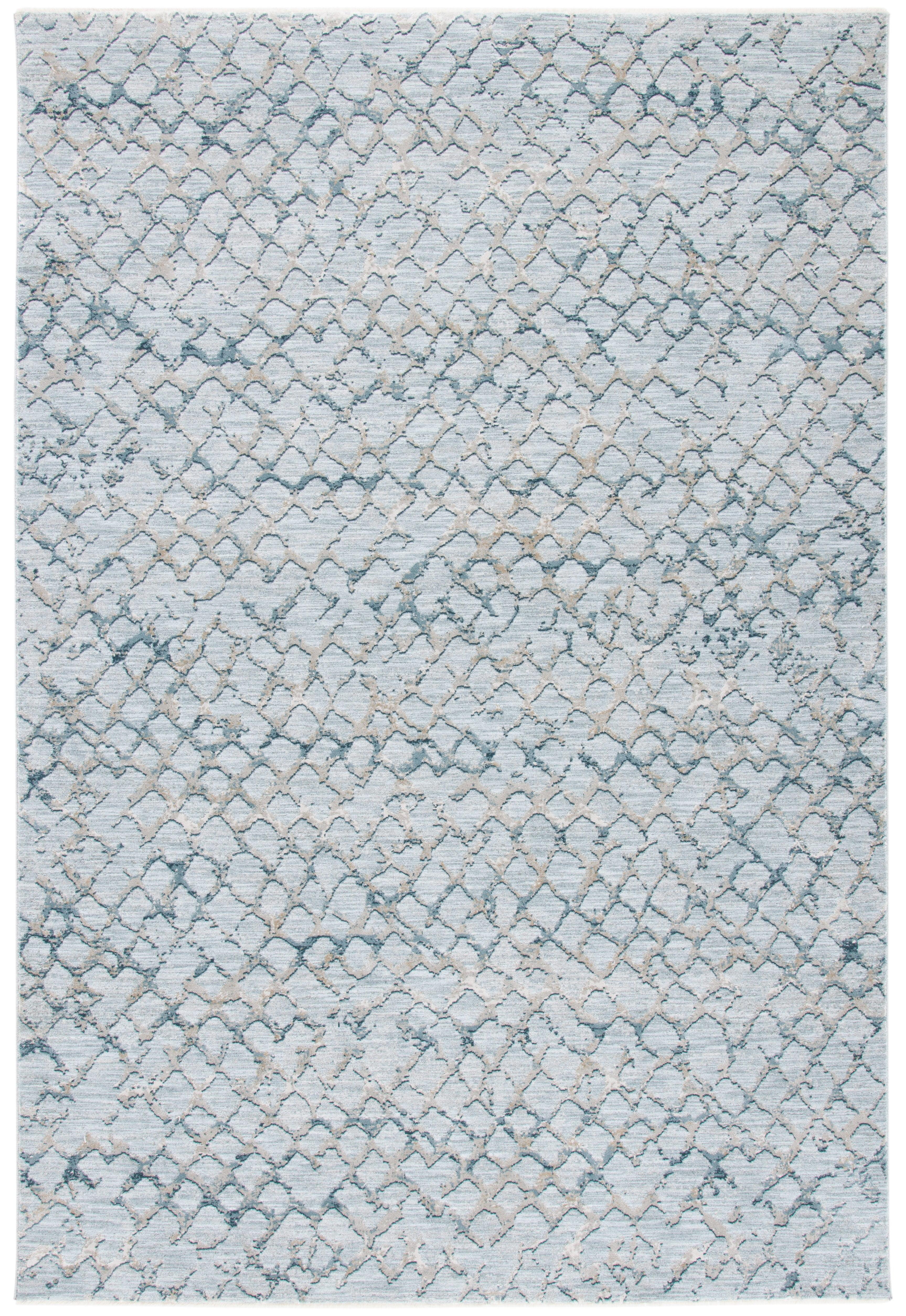 Light Blue Hand-Knotted Synthetic 4' x 6' Area Rug