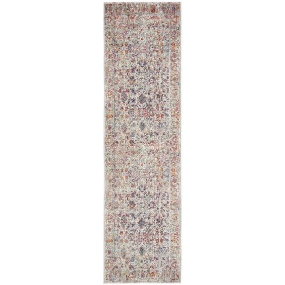 Valencia VAL168 Power Loomed Indoor Runner - Grey/Red - 2'3"x8' - Safavieh