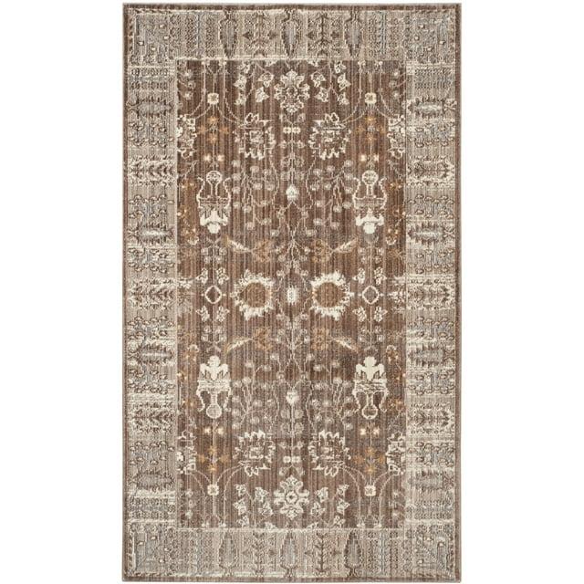 Valencia VAL118 Power Loomed Indoor Accent Rug - Brown/Beige - 3'x5' - Safavieh