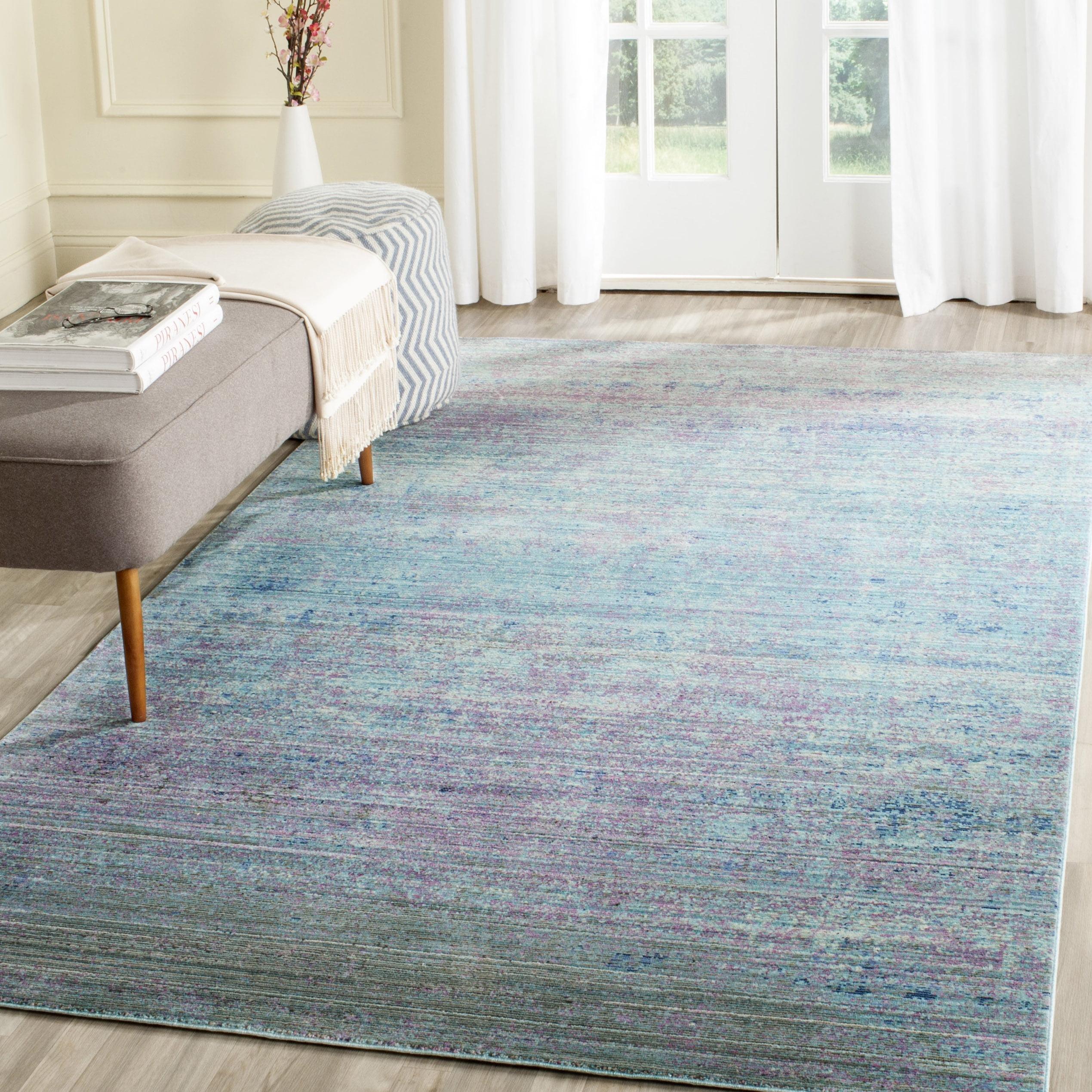 Valencia Turquoise Abstract Over-Dyed 4' x 6' Synthetic Area Rug