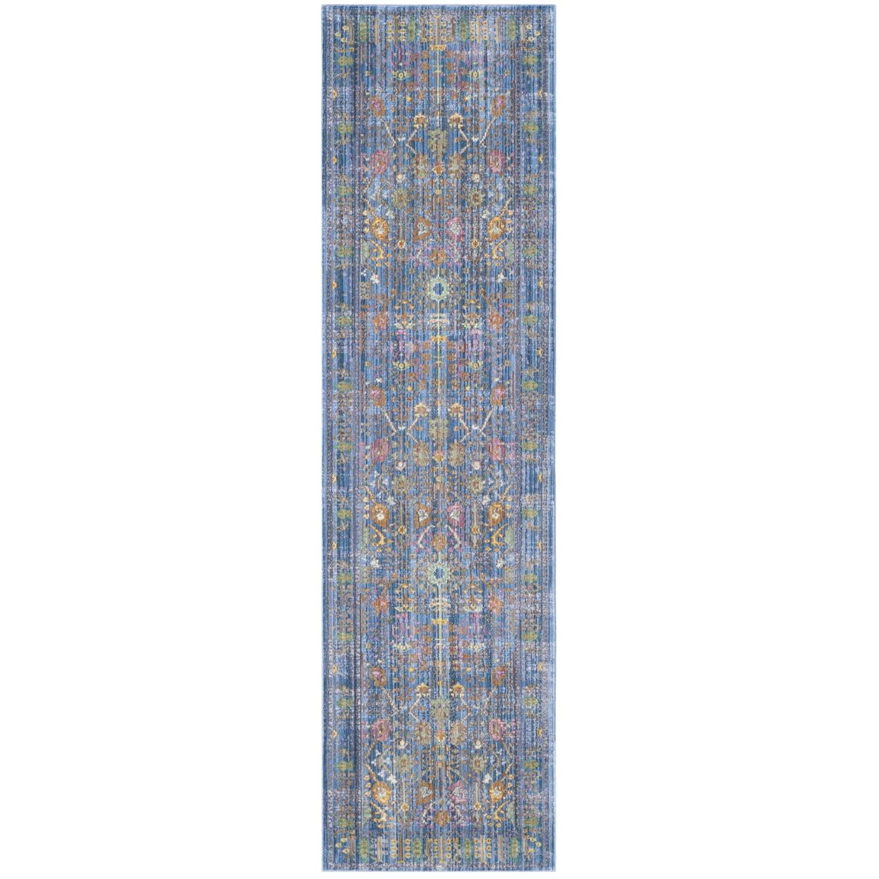 Lustrous Blue Overdyed 27" Hand-Knotted Runner Rug