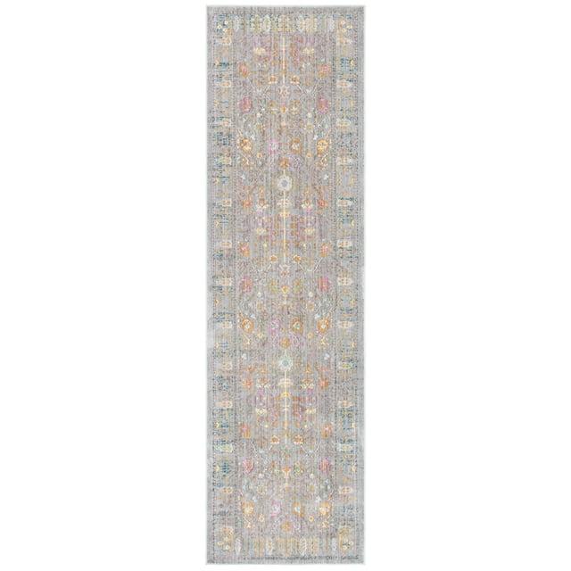 Valencia VAL108 Power Loomed Indoor Runner Rug - Grey/Multi - 2'3"x12' - Safavieh