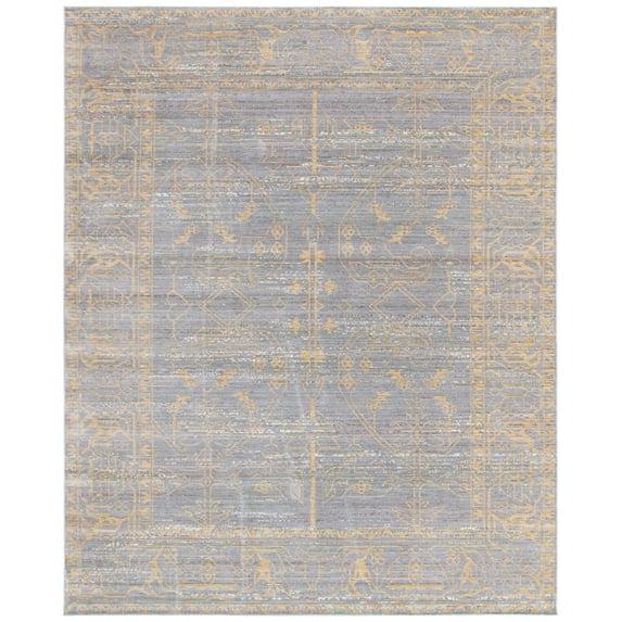 Valencia VAL104 Power Loomed Indoor Area Rug - Grey/Gold - 4'x6' - Safavieh