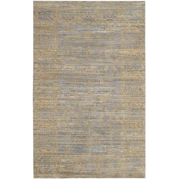Valencia VAL104 Power Loomed Indoor Area Rug - Grey/Gold - 5'x8' - Safavieh